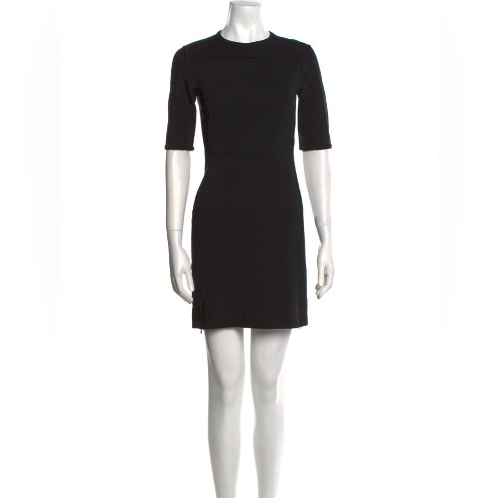 DVF Diane Von Furstenberg Dress Size 4 Black‎   Short Sleeve Sheath Zipper Hem